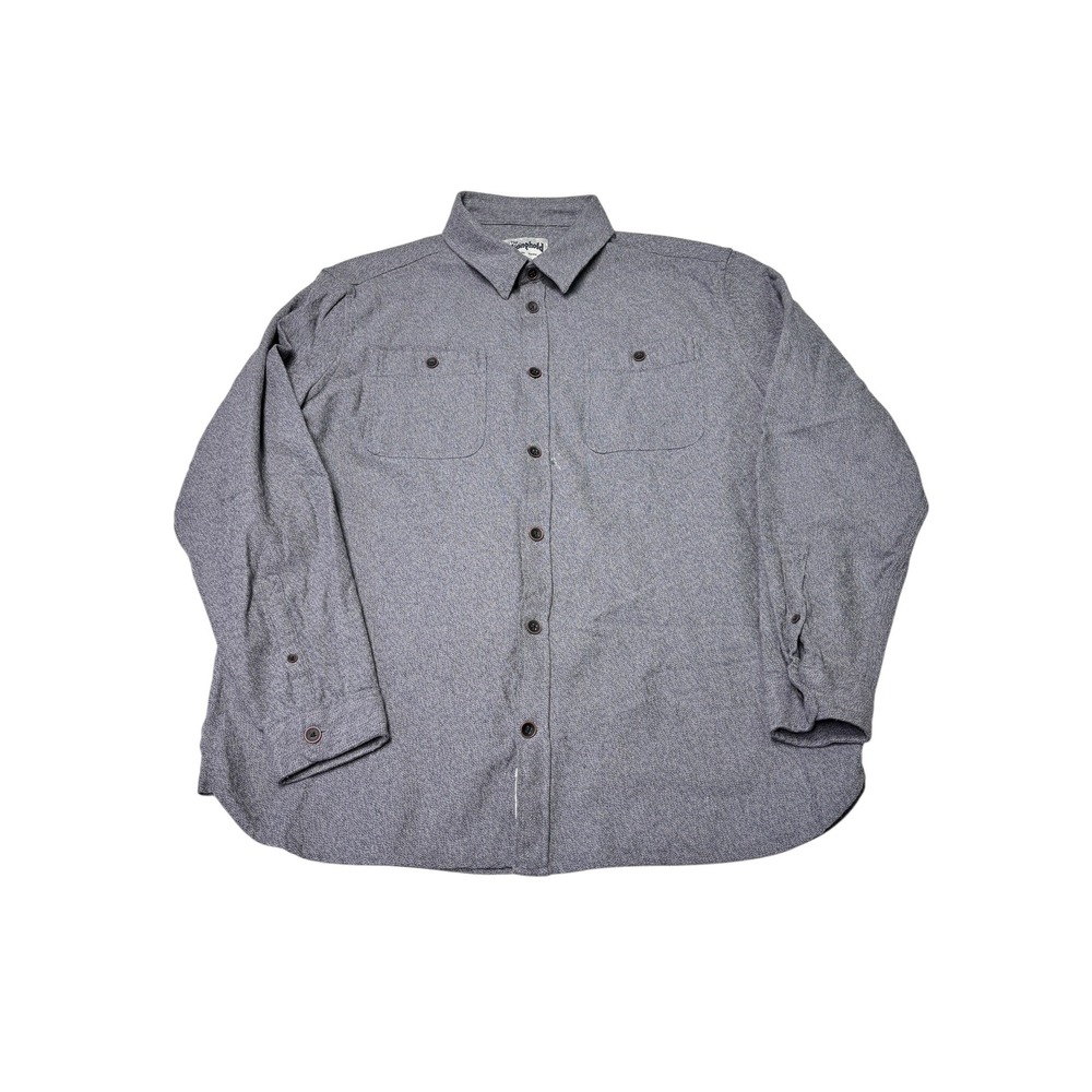 The Stronghold Mens XL Gray Long Sleeve Button Down Shirt‎ Regular Fit Cotton